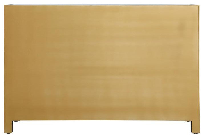 Home Living Dresser 6 Drawers 48" W X 18" D" X 32" H, Antique Gold Paint