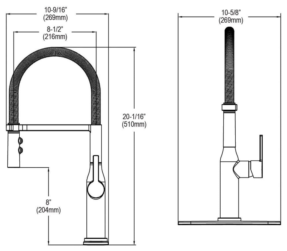 LKAV1061BKCR Elkay Avado Single Hole Kitchen Faucet, Black Stainless and Chrome