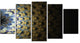 Symmetrical Gold Fractal Flower, Contemporary Wall Art Canvas, 60"x32", 5 Panels
