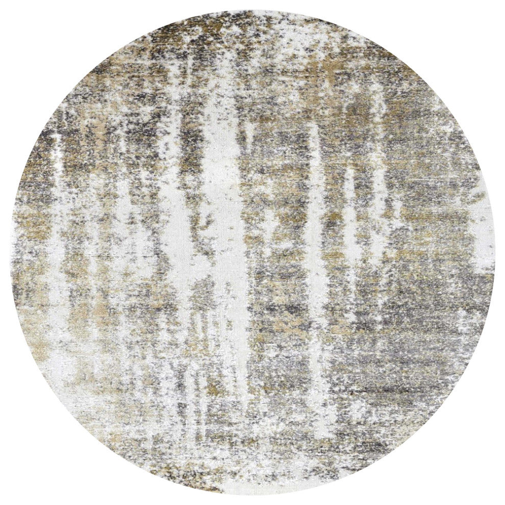 Ahgly Company Indoor Round Mid-Century Modern Area Rugs, 4' Round