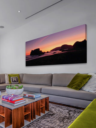 "Oregon Coast Silhouette" Painting Print on Canvas