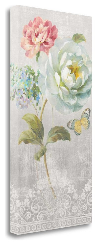 "Textile Floral Panel I" By Danhui Nai, Giclee Print on Gallery Wrap Canvas