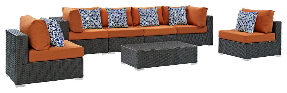 Sojourn 7-Piece Outdoor Patio Sunbrella Sectional Set
