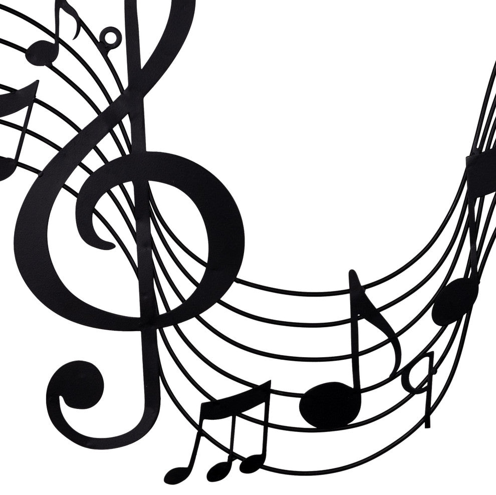 Black Metal Flowing Musical Bars D"cor Piece