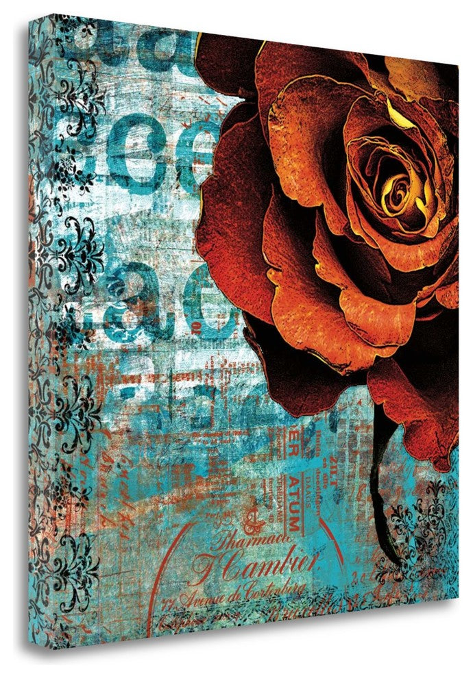 "Graffiti Rose" By Christina Lazar Schuler, Giclee Print on Gallery Wrap Canvas
