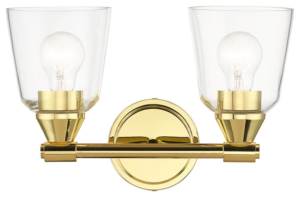 Catania 2-Light Polished Brass Vanity Sconce