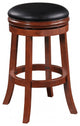 Benzara BM274233 Swivel Counter Stool, Solid Wood, Faux Leather, Brown/Black