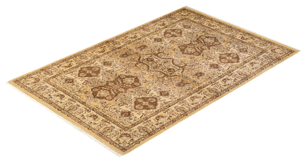 Nayak One-of-a-Kind Hand-Knotted Area Rug Yellow, 4'1"x6'3"