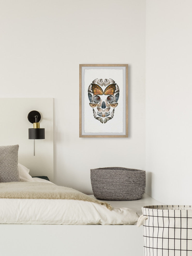 "Butterfly Skull" Framed Painting Print, 16x24