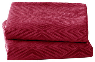 IKAT Velvet Pillow Shell Sets, Garnet, 2 Piece 26" X 14"