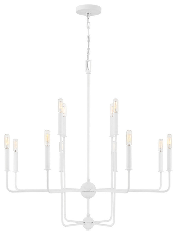 Avondale 12-Light Chandelier, Bisque White