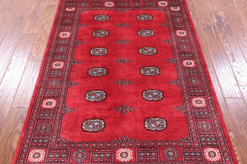 4' 1" X 6' 2" Silky Bokhara Handmade Wool Rug - Q13795