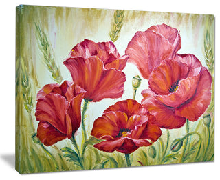 "Poppies in Wheat" Wall Art Canvas, 40"x30"