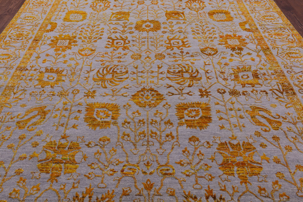 Persian Hand-Knotted Wool & Silk Rug 9' 0" X 11' 11" - Q15809