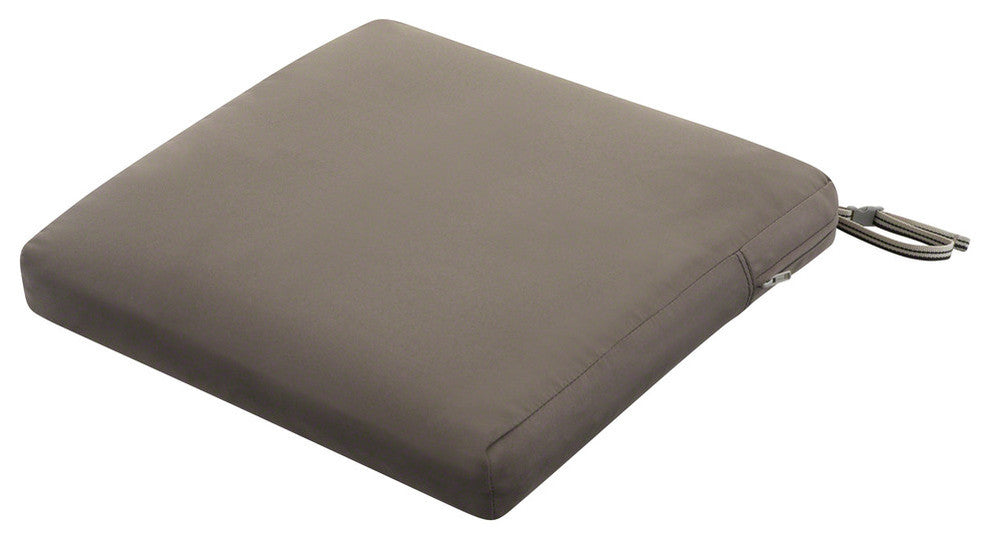 Square Patio Seat Cushion Slip Cover and Foam, Dark Taupe, 19"x19"x3"