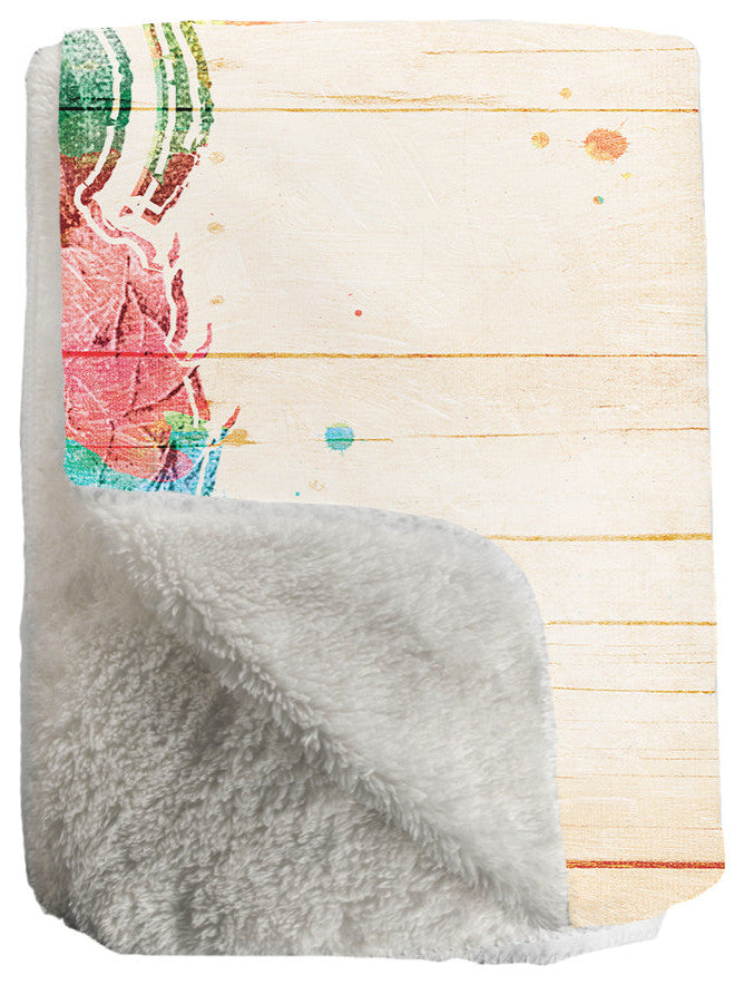 Laural Home Colorful Pineapple Sherpa Throw Blanket