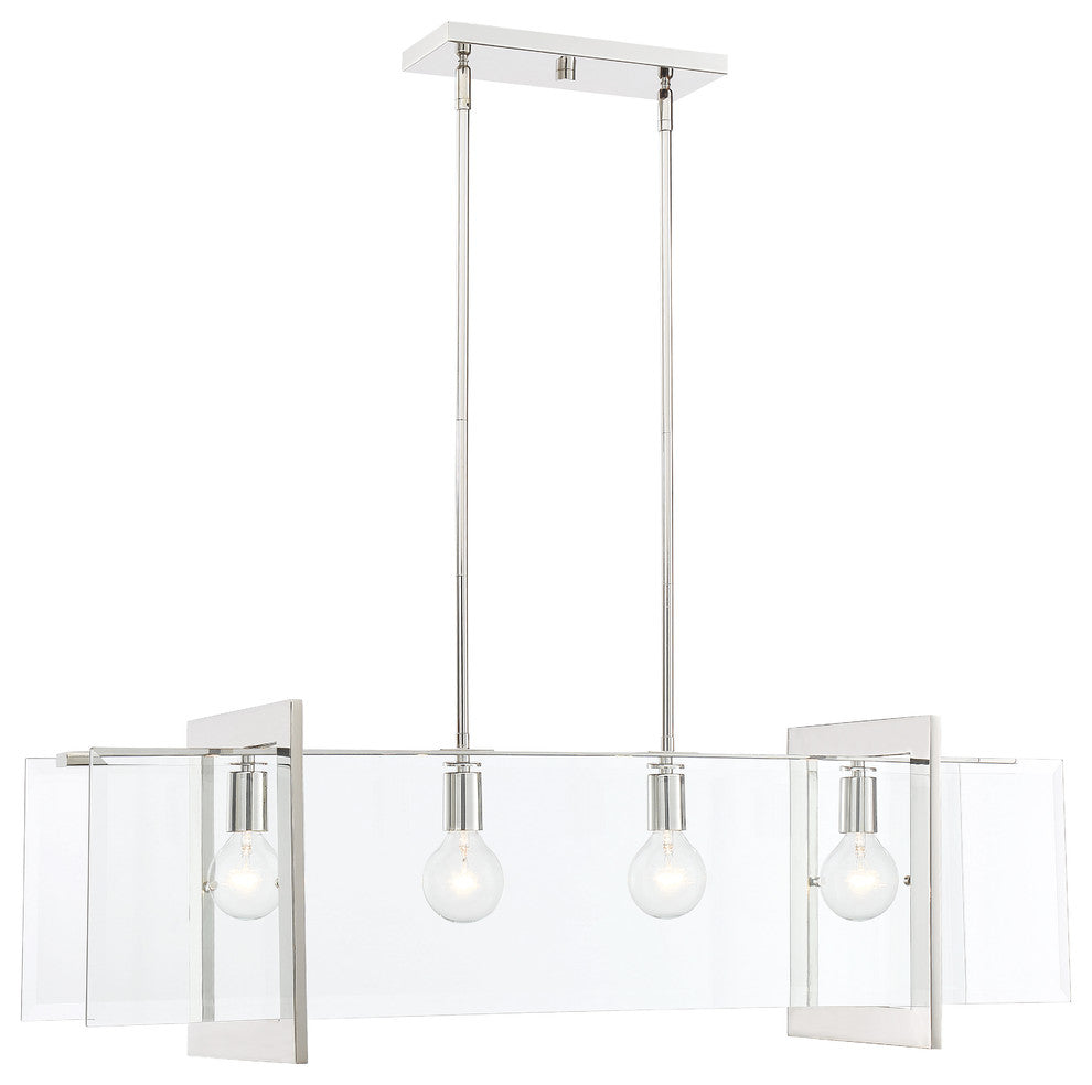 Ethan 4 Light Island Chandelier, Polished Nickel