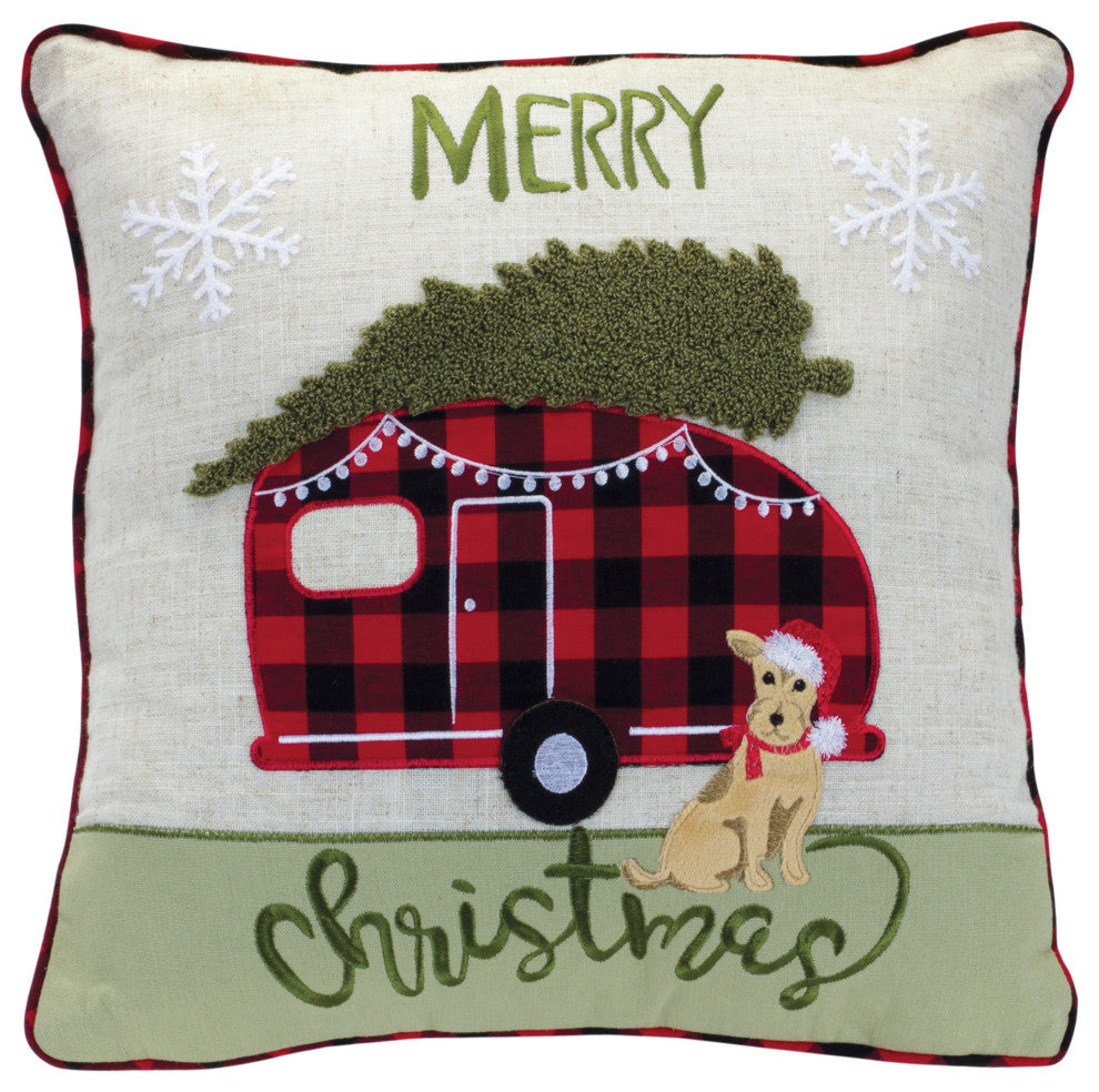 Camper and Dog Pillow