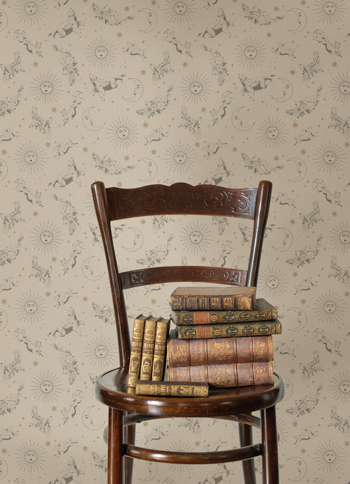 Zodiac Dreams Linen Peel and Stick Wallpaper