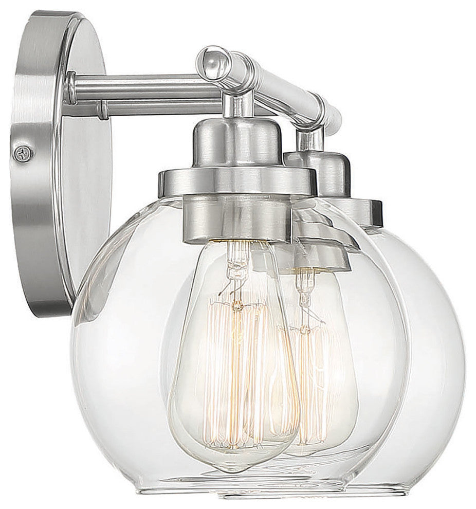 Carson Bathroom Vanity Light, Satin Nickel, 2-Light Bath