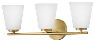Lark Bri Medium Three Light Vanity, Lacquered Brass