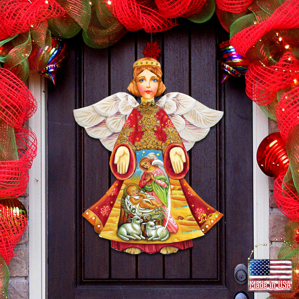 Mary And Joseph Angel Door Hanger