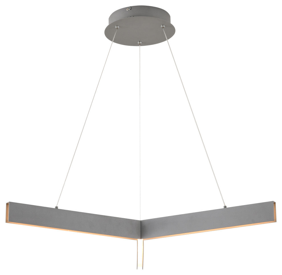 Metal and Acrylic "Y" Shaped Frame LED Light Fixture, Gray
