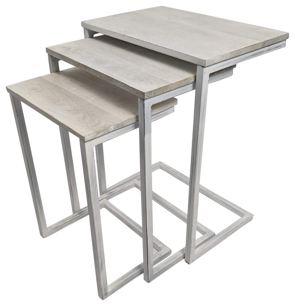 Easton Nesting Table Set, Whitewash