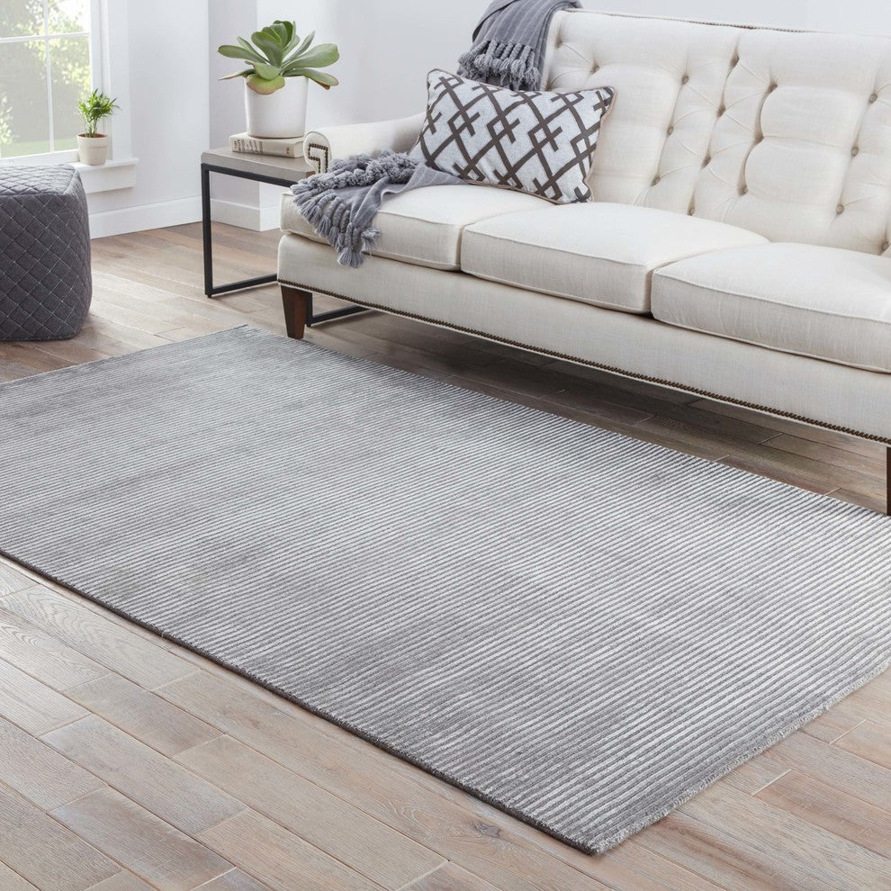 Jaipur Living Basis Handmade Solid Gray/ Silver Runner Rug 2'6"X8'