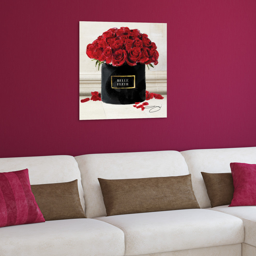 Circle of Roses Printed Wall Art Unframed Free Floating Tempered Glass