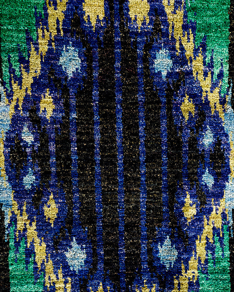 Modern, One-of-a-Kind Handmade Area Rug Black, 12' 5" x 11' 10"