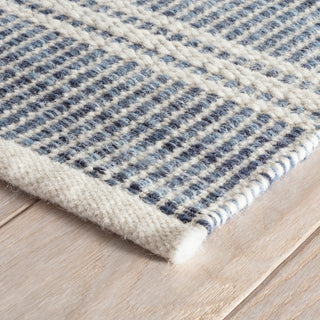 Dash & Albert Malta Blue Handwoven Wool Rug, Blue, Runner-2'6" x 8'