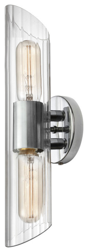 16" Samantha Transitional Vanity Light, Polished Chrome With Clear Glass