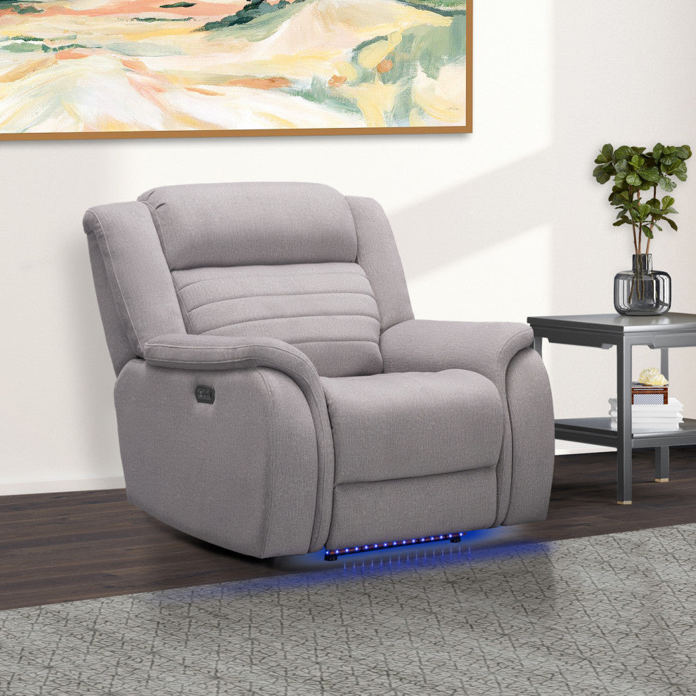 George Power Reclining Chair With Heat + Massage, Gray
