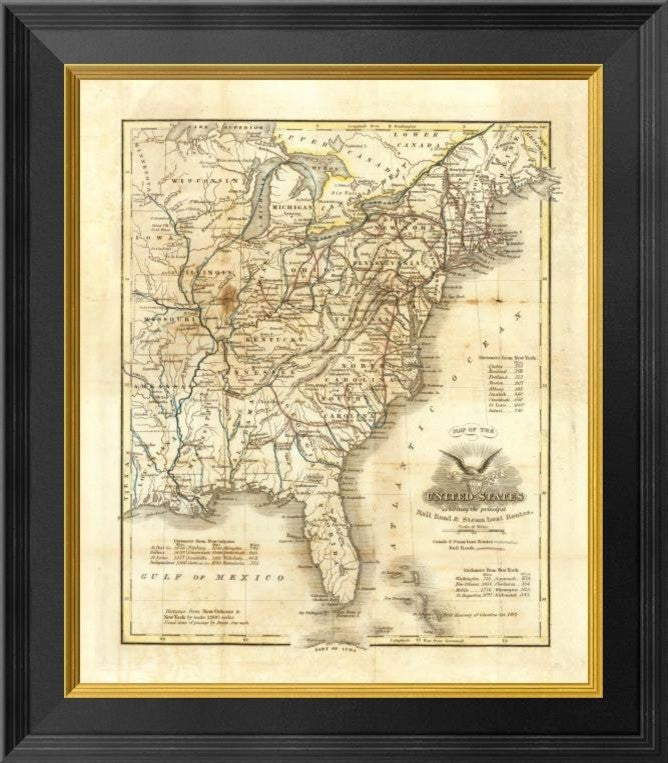 "Map of The United States, 1845"  by John Warner Barber, 18x20"