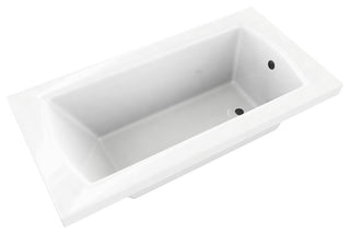 Ovo Contemporary White Rectangular Acrylic Drop-In Bath tub 72"x32", White