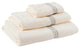 Triple Line Embroidery 3 Piece 100% Cotton Towel Set, Gray and Ivory