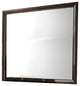 Benzara BM233160 Wooden Rectangular Mirror With Molded Details, Brown