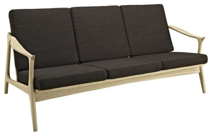 Modern Contemporary Sofa, Chocolate Fabric
