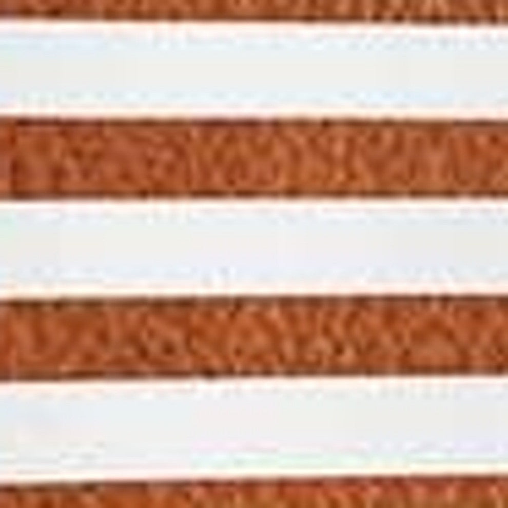 Set of 2 Orange and Ivory Striped Pillow Covers