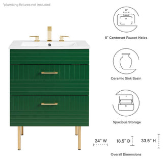 Daybreak 24" Bathroom Vanity, Green White