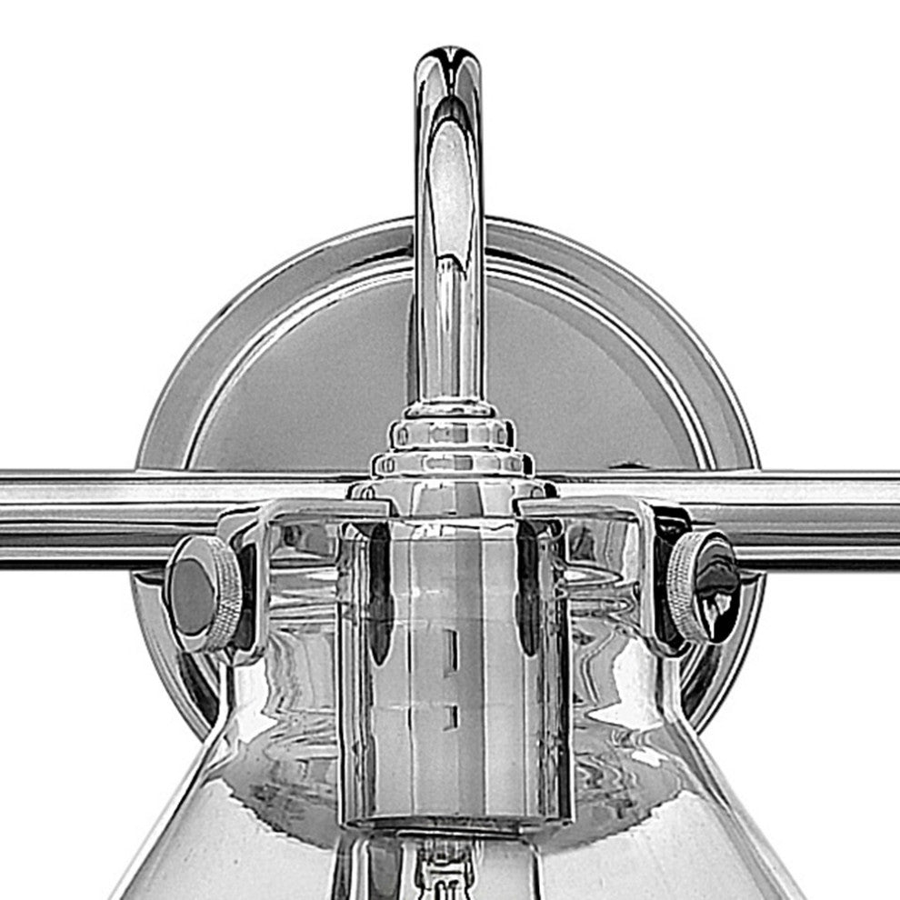 Hinkley Congress Medium Retro Glass Three Light Vanity, Chrome