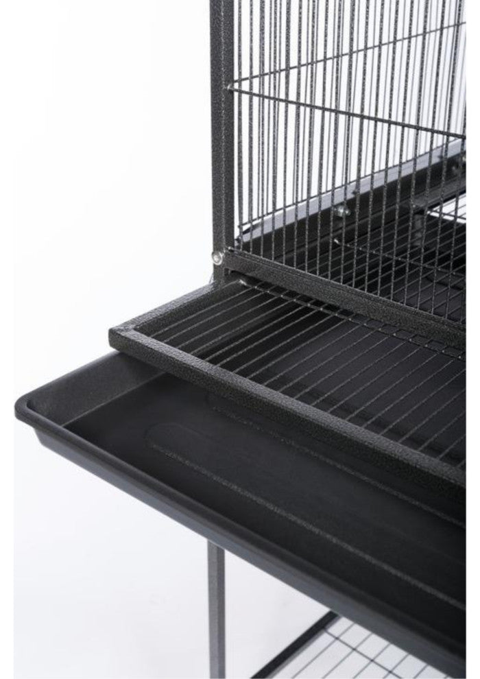 Powder-coated steel construction Flight Cage With Stand, Black