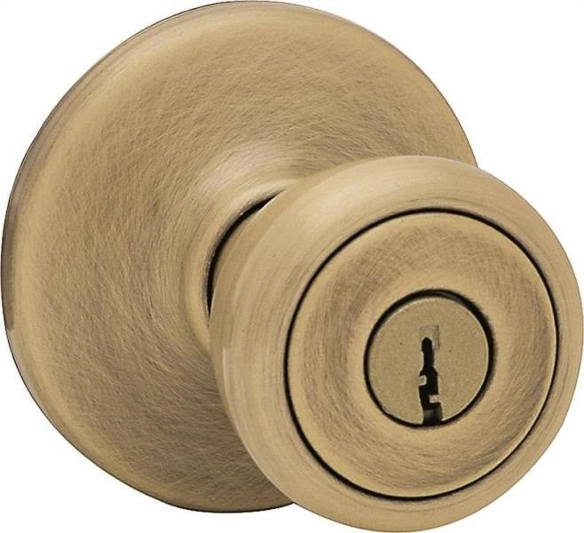 Kwikset Tylo Entry Knob, Antique Brass