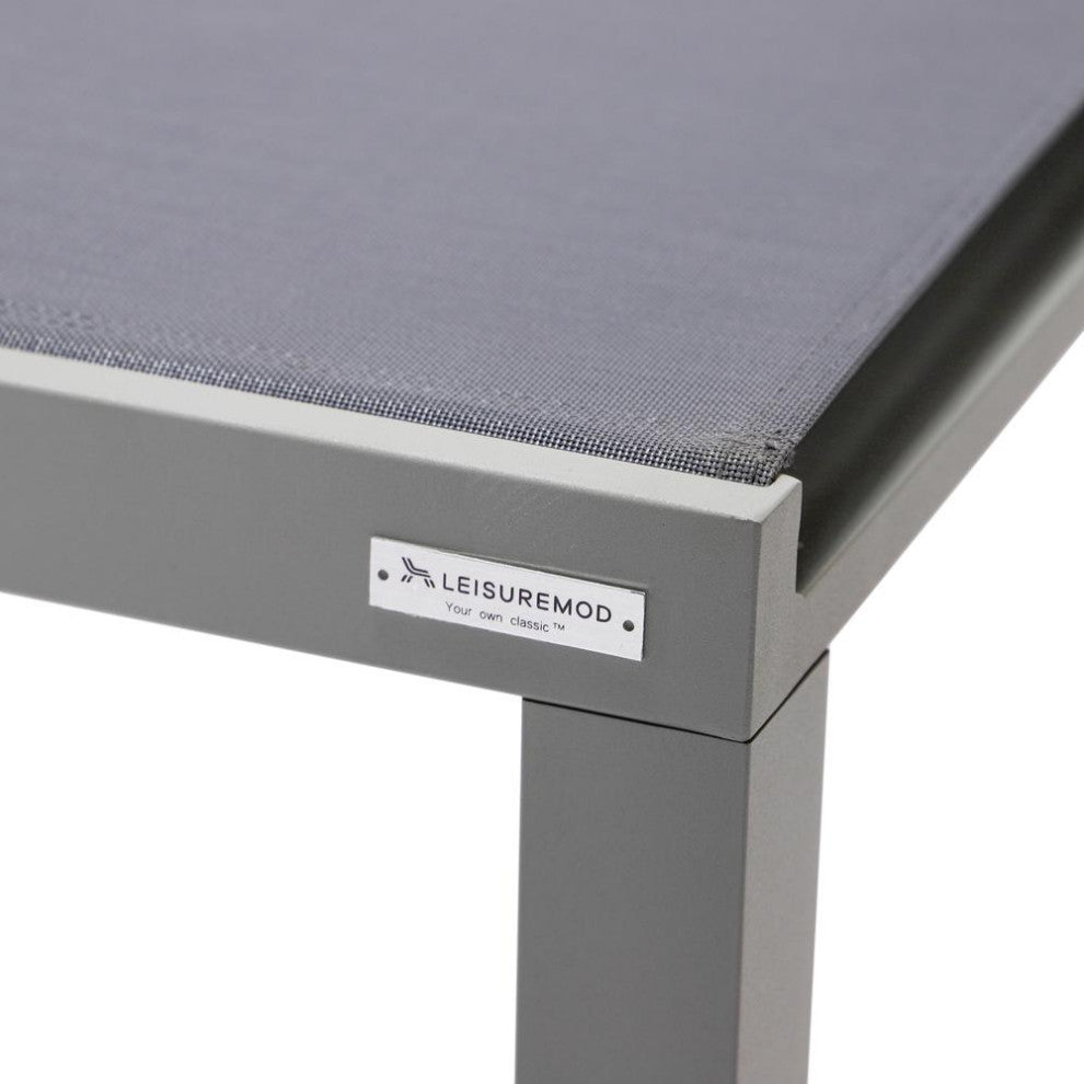 Marlin Patio Chaise Lounge Chair With Grey Aluminum Frame, Set of 2