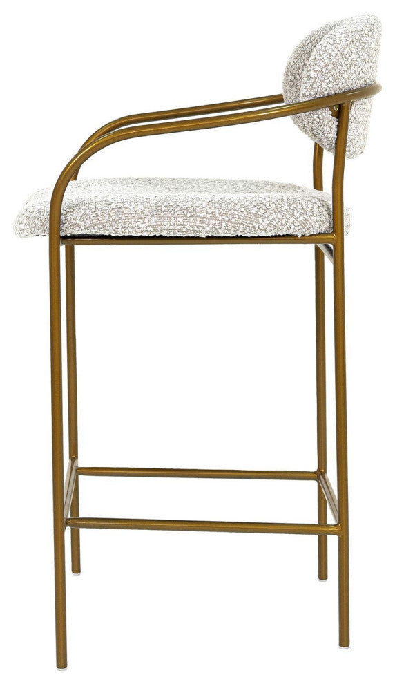 Oasis Upholstered Arm Counter Stool, Pearl Gray