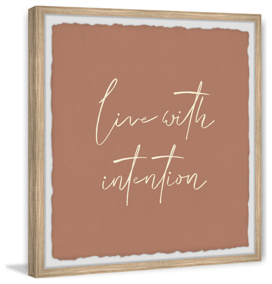 "Live With Intention" Framed Painting Print, 12x12