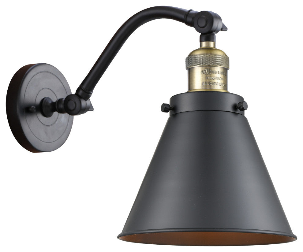 Innovations Lighting 515-1W-BAB-M13-BK-LED Appalachian 1 Light Sconce