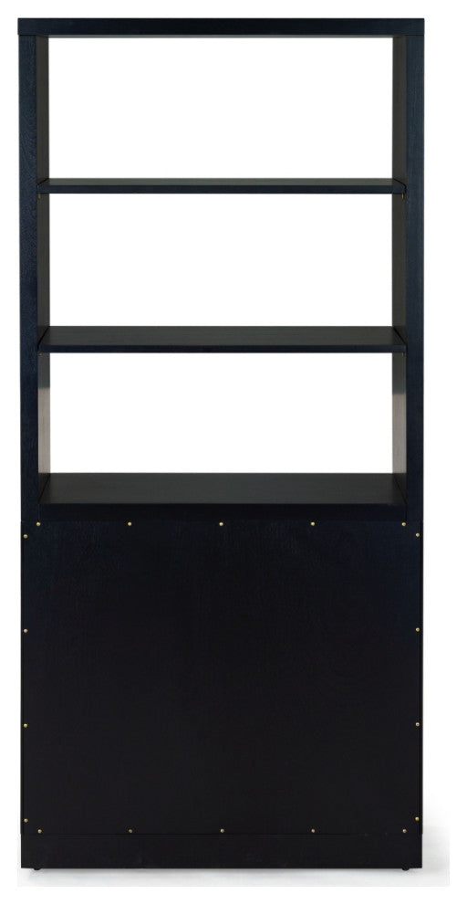 Safavieh Couture Roades Glass Cabinet Bookcase, Black