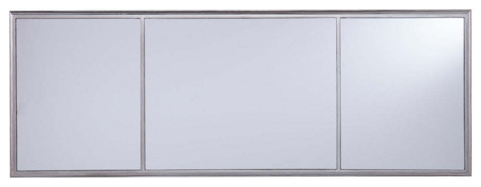 Beattie Mirrored Desk, Glam Style, Brushed Matte Silver With Mirror